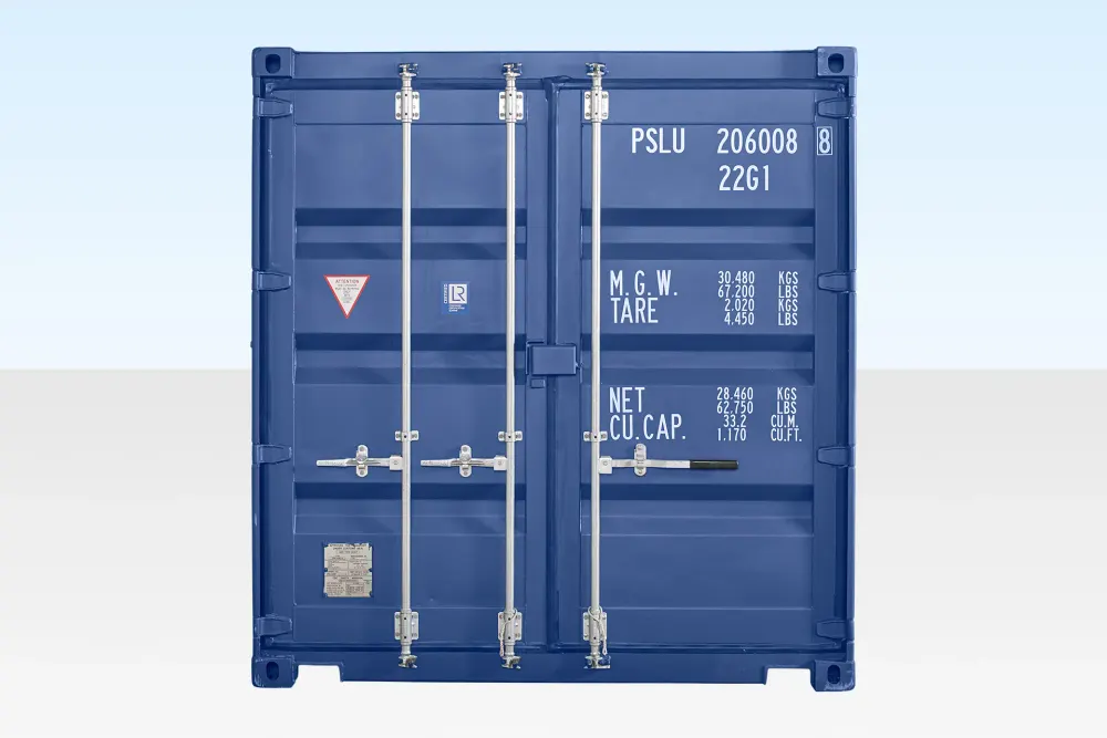 20-Fuß-Seecontainer, blau (RAL 5013) – Bild 3 von 4