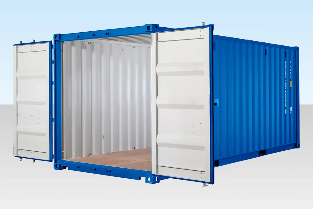 20-Fuß-Selfstorage-Container mit Bambusboden, blau (RAL 5010) – Bild 2 von 4