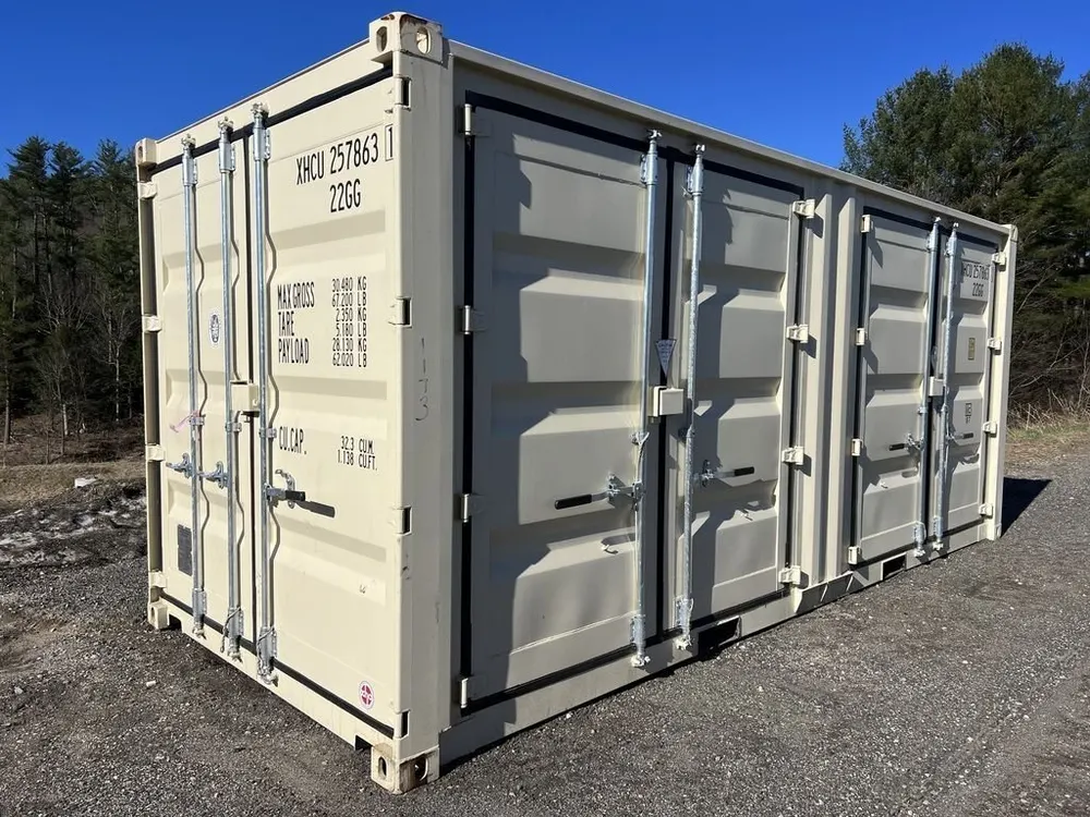 20′-Lagercontainer One-Trip mit Seitentüren (beige, Standardhöhe) – Bild 2 von 10