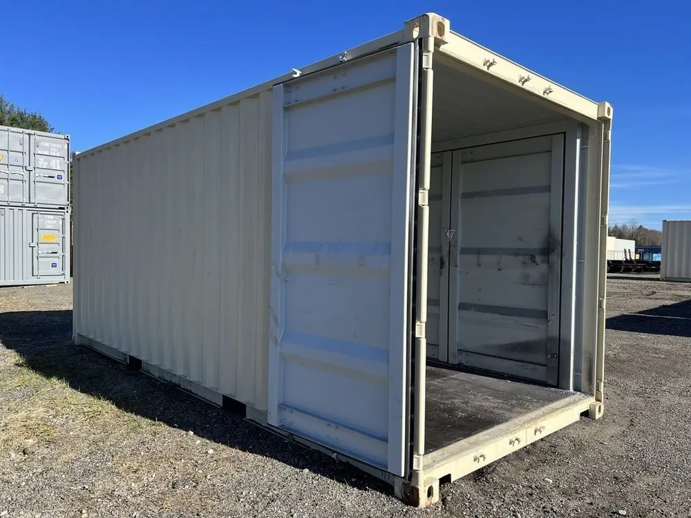 20′-Lagercontainer One-Trip mit Seitentüren (beige, Standardhöhe) – Bild 10 von 10