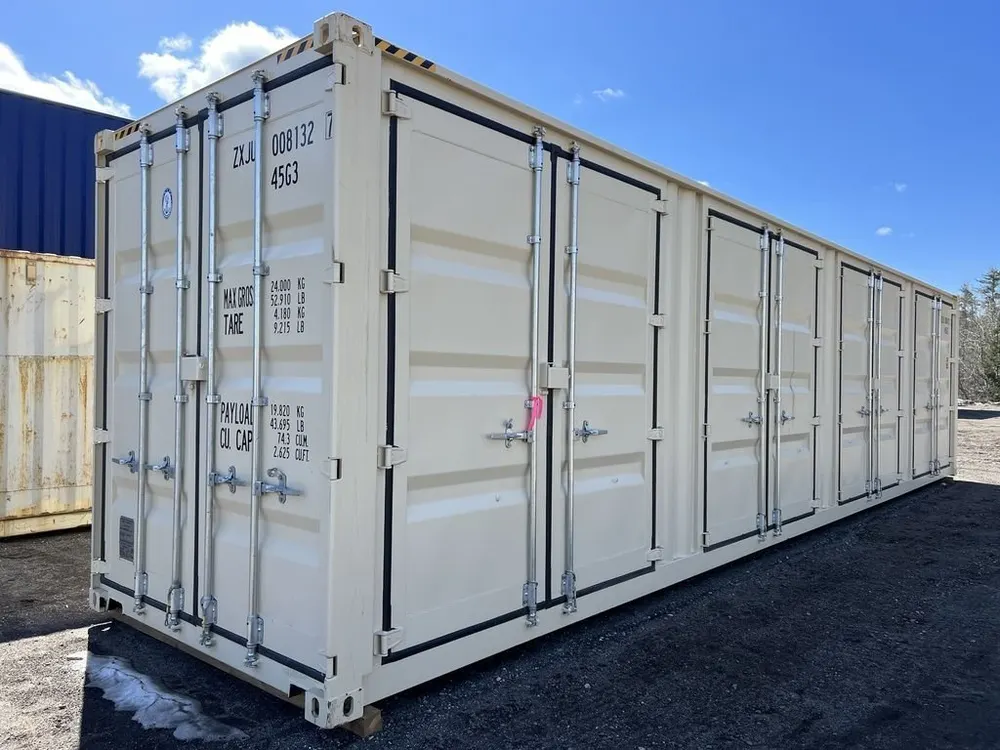 40-Fuß-High-Cube-Lagercontainer One-Trip mit Seitentüren, beige – Bild 1 von 10