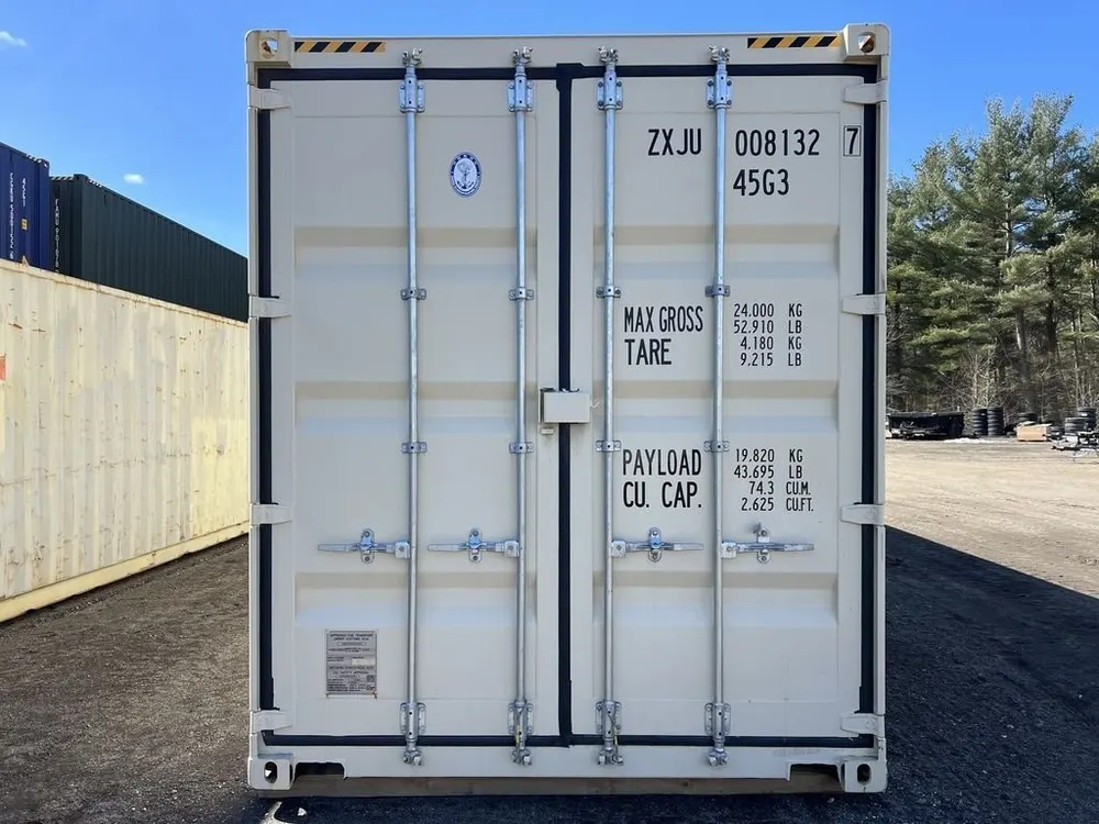 40-Fuß-High-Cube-Lagercontainer One-Trip mit Seitentüren, beige – Bild 3 von 10
