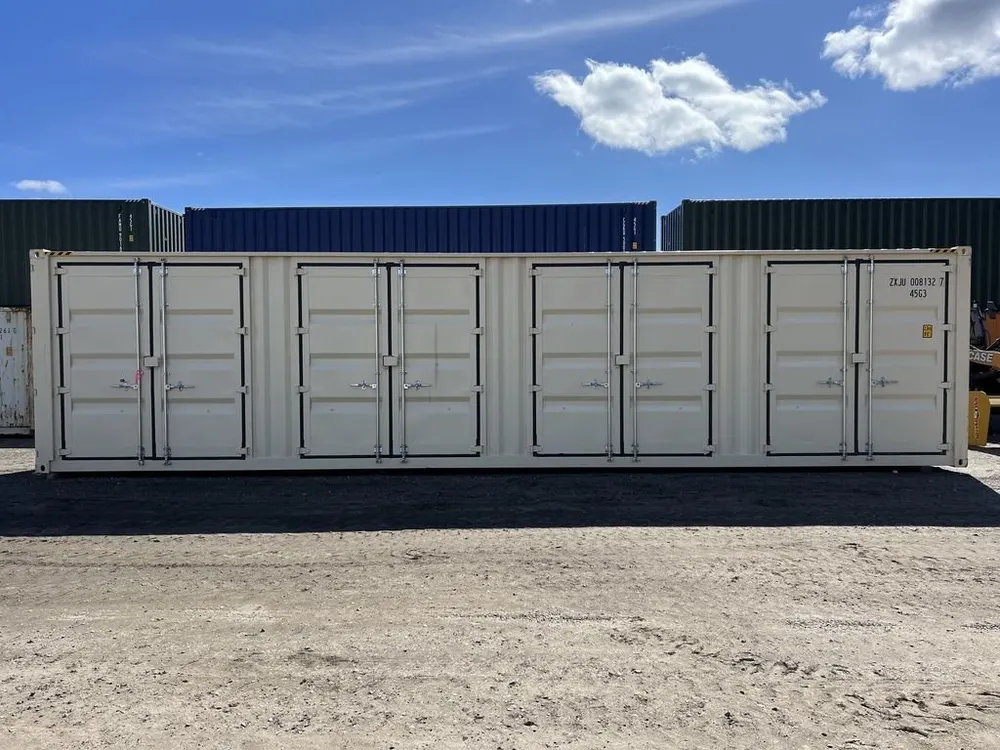 40-Fuß-High-Cube-Lagercontainer One-Trip mit Seitentüren, beige – Bild 4 von 10