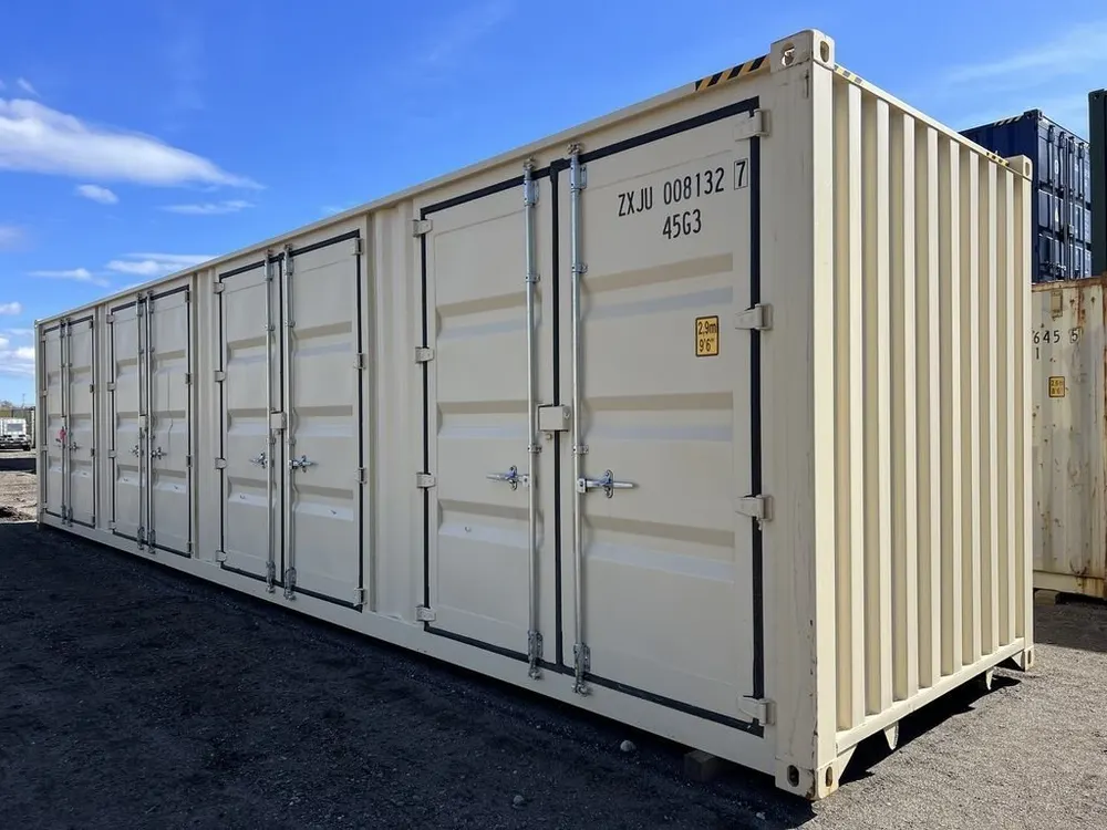 40-Fuß-High-Cube-Lagercontainer One-Trip mit Seitentüren, beige – Bild 5 von 10