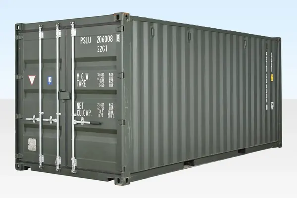 20-Fuß-Seecontainer, dunkelgrün (RAL 6007)
