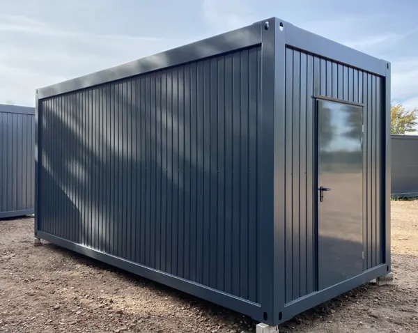 Bürocontainer 6,00 x 2,44 Tür Stirnseitig – Die Container