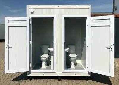 Sanitärcontainer 1,30 x 2,05 m - mit Doppel-WC – Die Container